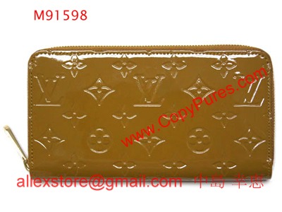 ルイヴィトン　財布　LV　ヴェルニ　ラウンドジップ長財布ジッピーウォレットローズアンディアンM91597/M915978/M91599